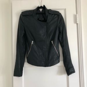 Vintage blue leather Theyskens jacket
